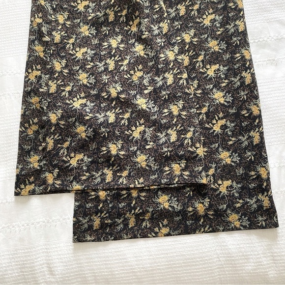 FRANK AND OAK BLACK FLORAL BELTED WIDE CROPPED LEG SLEEVELESS JUMPSUIT - XS - Picture 10 of 10